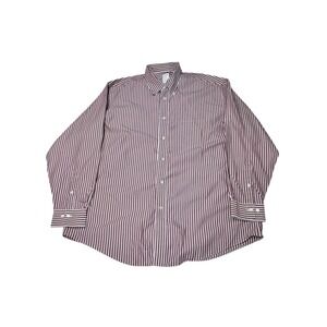Brooks Brothers Madison‎ Fit Striped Button Down Shirt Mens XL Non Iron Supima